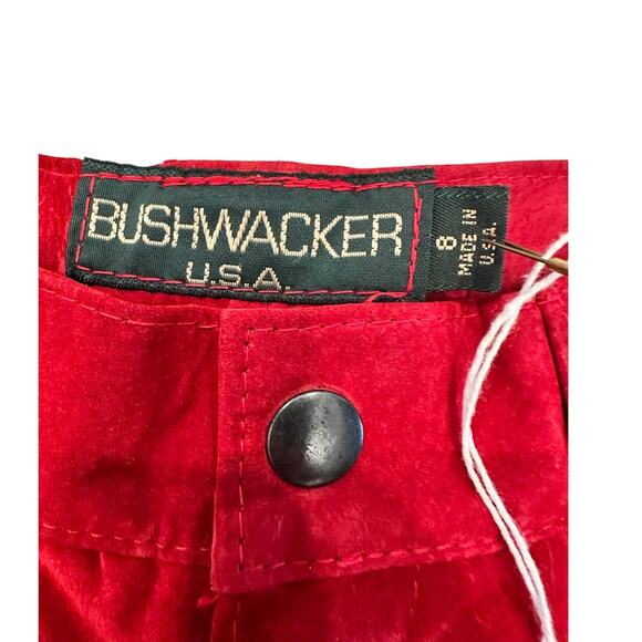 Bushwhacker USA Vintage 2-Piece Red Suede Jacket & Gaucho Short Set-New w/Tags - Picture 9 of 16